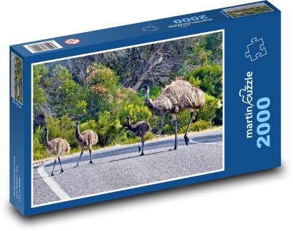 Emu ostrich with cubs - Puzzle 2000 pieces, size 90x60 cm 