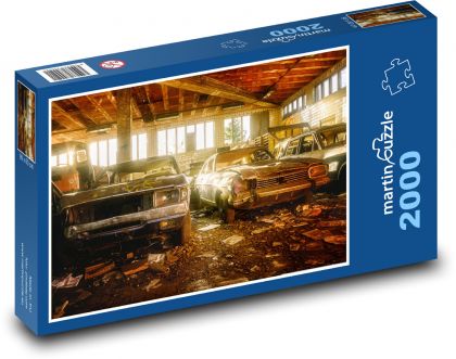 Autá - vraky - Puzzle 2000 dielikov, rozmer 90x60 cm 