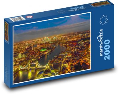Londyn - nocny widok na miasto - Puzzle 2000 elementów, rozmiar 90x60 cm