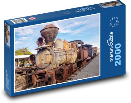 Hrdzavá lokomotíva - Puzzle 2000 dielikov, rozmer 90x60 cm 