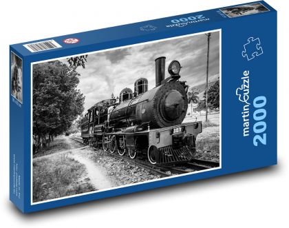 Kolej - lokomotywa parowa - Puzzle 2000 elementów, rozmiar 90x60 cm