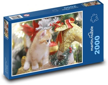 Cat - Christmas Photo - Puzzle 2000 pieces, size 90x60 cm 