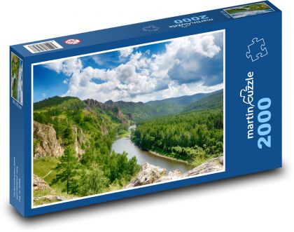 Hory - řeka - puzzle 2000 dílků