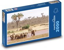 Elefantenherde Puzzle 2000 Teile - 90 x 60 cm