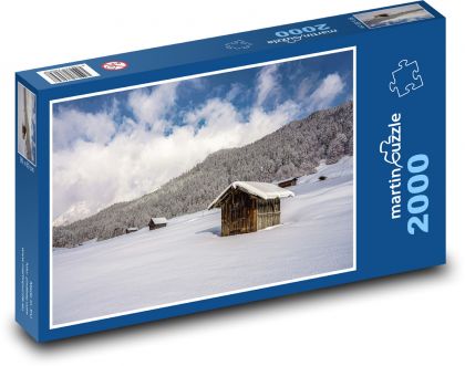 Schnee - Holzschuppen - Puzzle - 2000 Teile
