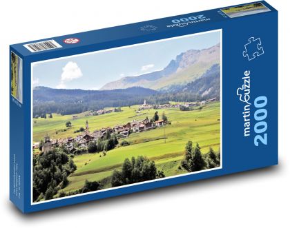Wsie - Alpy - Puzzle 2000 elementów, rozmiar 90x60 cm