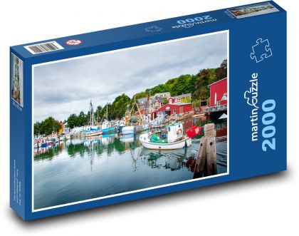 Statki - port - Puzzle 2000 elementów, rozmiar 90x60 cm