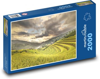 Vietnam - ryža, terasy - Puzzle 2000 dielikov, rozmer 90x60 cm 