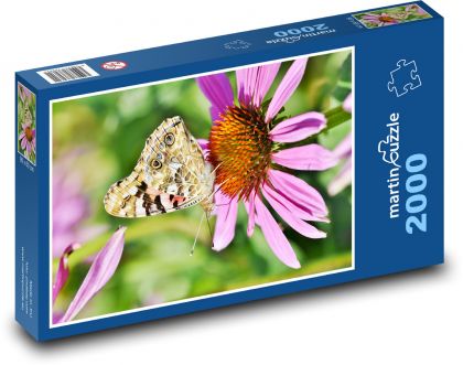 Butterfly on a flower - Puzzle 2000 pieces, size 90x60 cm 