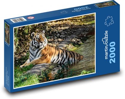 Tiger vo vode - Puzzle 2000 dielikov, rozmer 90x60 cm 