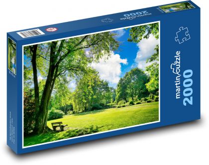 Lavička v parku - puzzle 2000 dílků