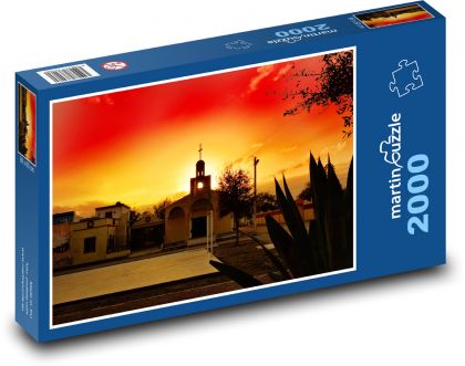 Sonnenuntergang - Kirche - Puzzle - 2000 Teile