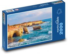Skalnaté pobrežie - more, Cyprus Puzzle 2000 dielikov - 90 x 60 cm