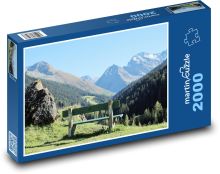Horské výhledy - lavička Puzzle 2000 - 90x60 cm