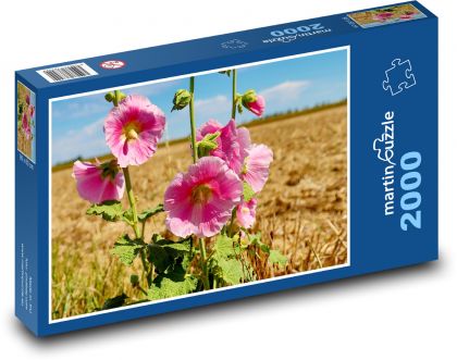 Topola - różowy kwiat - Puzzle 2000 elementów, rozmiar 90x60 cm