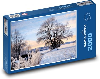 Zimná krajina - Puzzle 2000 dielikov, rozmer 90x60 cm 