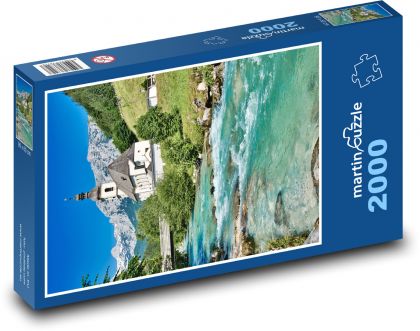Alpy - Kostol - Puzzle 2000 dielikov, rozmer 90x60 cm 