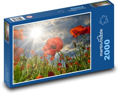 Slnko - mak - Puzzle 2000 dielikov, rozmer 90x60 cm 