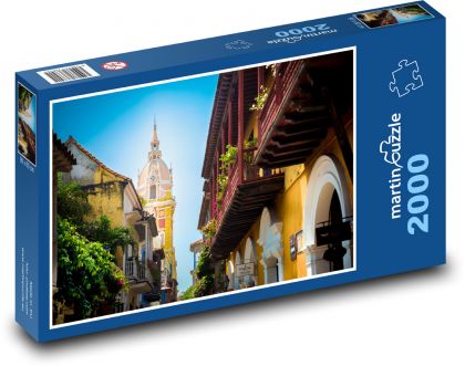 Cartagena - Kolumbia, ulice - Puzzle 2000 dielikov, rozmer 90x60 cm 