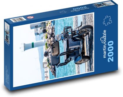Elektrický motocykel - maják - Puzzle 2000 dielikov, rozmer 90x60 cm 