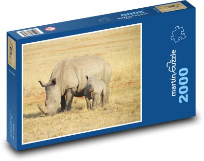 Rhinoceros - African Republic - Puzzle 2000 pieces, size 90x60 cm 