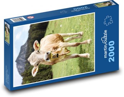 Kráva na horské louce - puzzle 2000 dílků