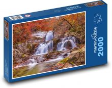 Vodopád v podzimní krajině Puzzle 2000 dílků - 90 x 60 cm
