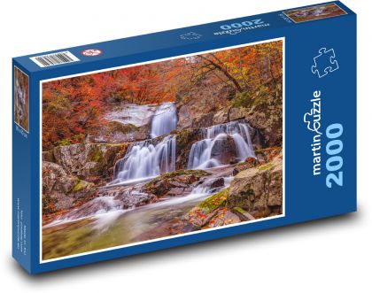 Waterfall in the Autumn Landscape - Puzzle 2000 pieces, size 90x60 cm 