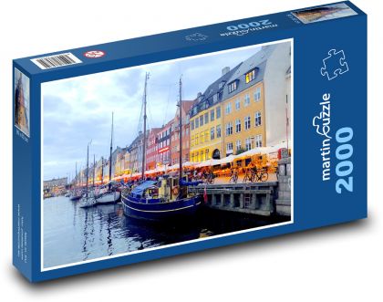 Ein romantischer Abend in Kopenhagen, Dänemark - Puzzle - 2000 Teile