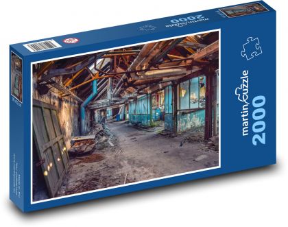 Opuszczona fabryka - zniszczony budynek - Puzzle 2000 elementów, rozmiar 90x60 cm