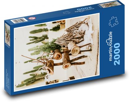 Wooden Christmas decoration - Puzzle 2000 pieces, size 90x60 cm 
