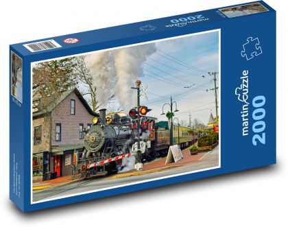 Parný vlak v meste - Puzzle 2000 dielikov, rozmer 90x60 cm 