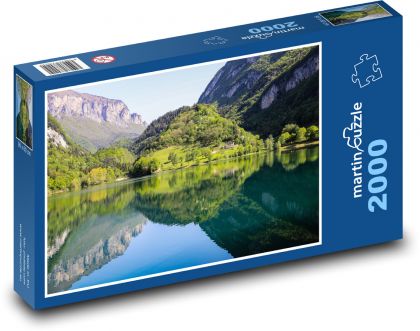 Ráno pri alpskom jazere - Puzzle 2000 dielikov, rozmer 90x60 cm 