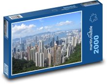 Hongkongský přístav a mrakodrapy Puzzle 2000 - 90x60 cm