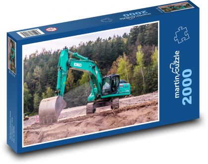 Maszyna budowlana - koparka - Puzzle 2000 elementów, rozmiar 90x60 cm