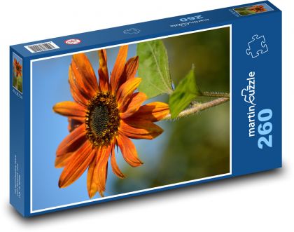 Pomarańczowy kwiat gerbery - Puzzle 260 elementów, rozmiar 41x28,7 cm