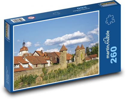 Německo - Bavorsko, domy - Puzzle 260 dílků, rozměr 41x28,7 cm