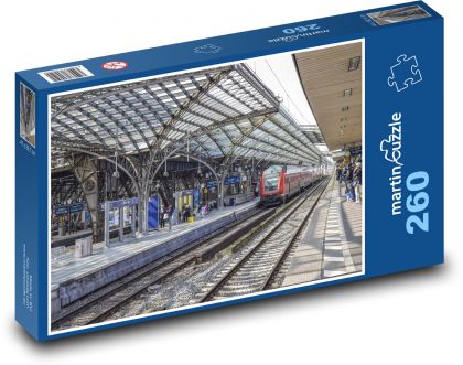 Train at the railway station - Puzzle 260 pieces, size 41x28.7 cm 