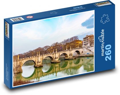 Staroveký most - rieka, domy - Puzzle 260 dielikov, rozmer 41x28,7 cm