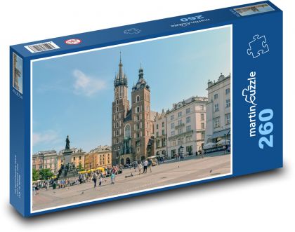 Krakov - Poľsko, námestie - Puzzle 260 dielikov, rozmer 41x28,7 cm
