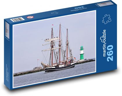 Loď - maják, more - Puzzle 260 dielikov, rozmer 41x28,7 cm