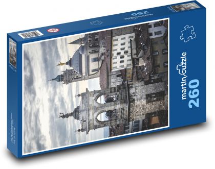 Tower - houses, city - Puzzle 260 pieces, size 41x28.7 cm 
