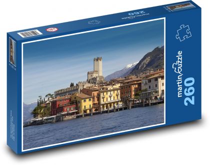 Malcesine - Włochy, morze - Puzzle 260 elementów, rozmiar 41x28,7 cm