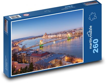 Budapešť v noci - Puzzle 260 dielikov, rozmer 41x28,7 cm