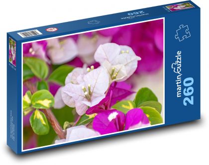 Różowe kwiaty - kwiaty - Puzzle 260 elementów, rozmiar 41x28,7 cm