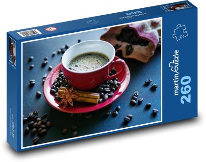 Kávové zrná - káva - Puzzle 260 dielikov, rozmer 41x28,7 cm