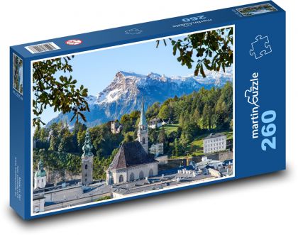 Miasto - góry, przyroda - Puzzle 260 elementów, rozmiar 41x28,7 cm