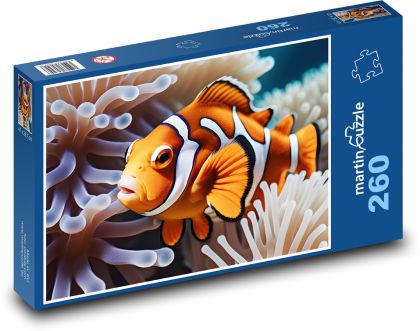 Klaun unoszący się w koralu - Puzzle 260 elementów, rozmiar 41x28,7 cm