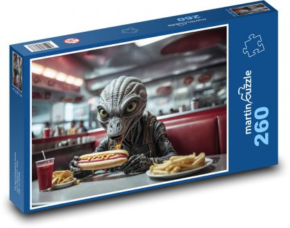 Mimozemšťan na obede - Puzzle 260 dielikov, rozmer 41x28,7 cm