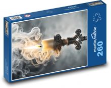 Kouřící svícen se svíčkou Puzzle 260 - 41x28,7 cm